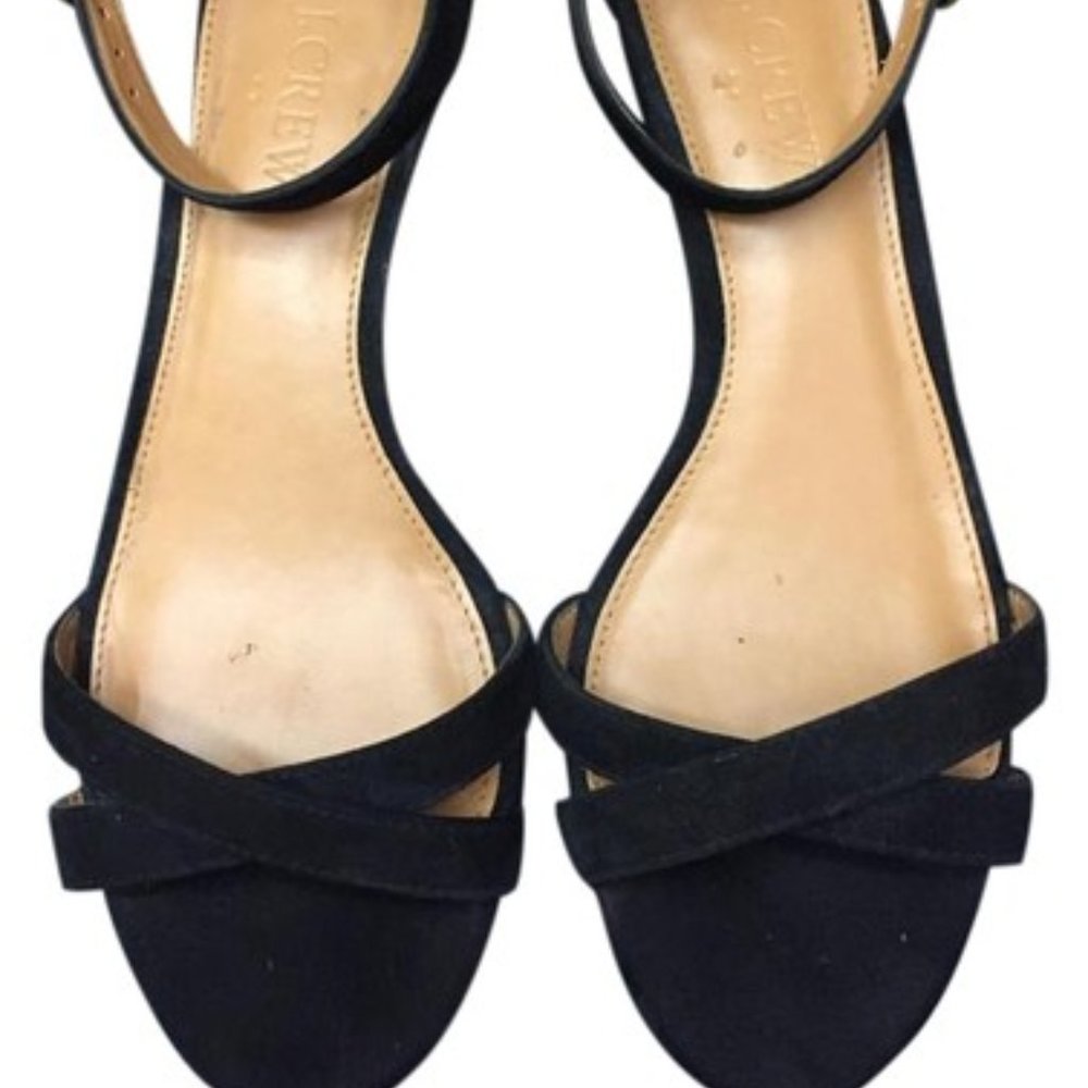 JCrew Black Suede Wedges